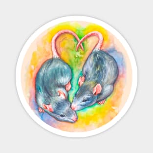 The watercolor rats (mouses) Magnet